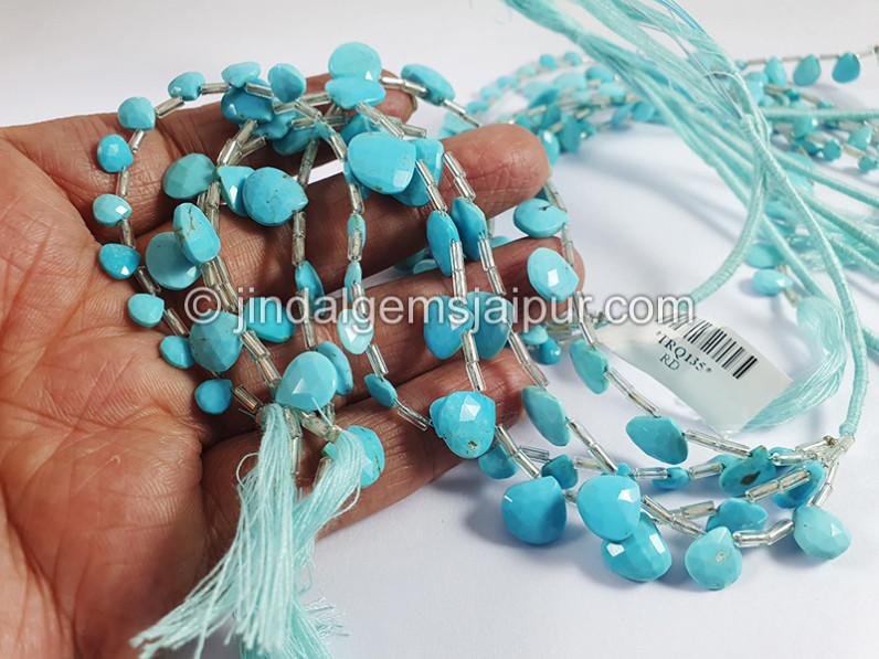 Turquoise Faceted Heart Shape Beads