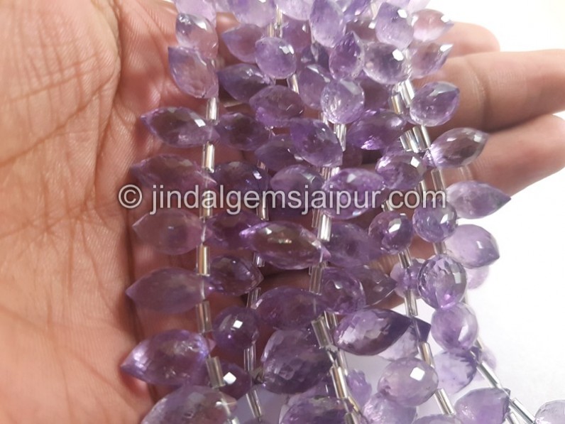 Pink Amethyst Faceted Dew Drops Beads