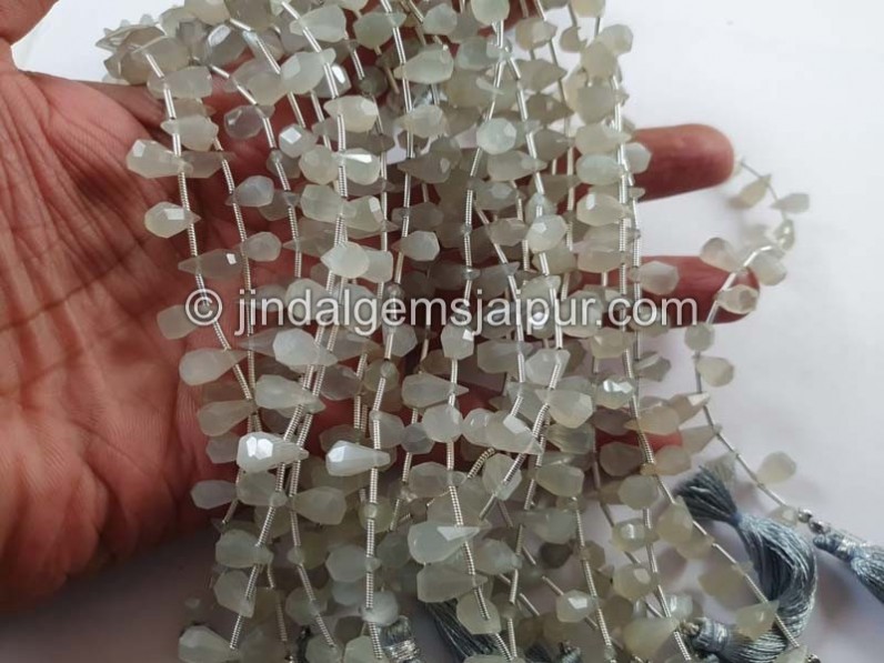 Off White Moonstone Fancy Cut Drops Beads