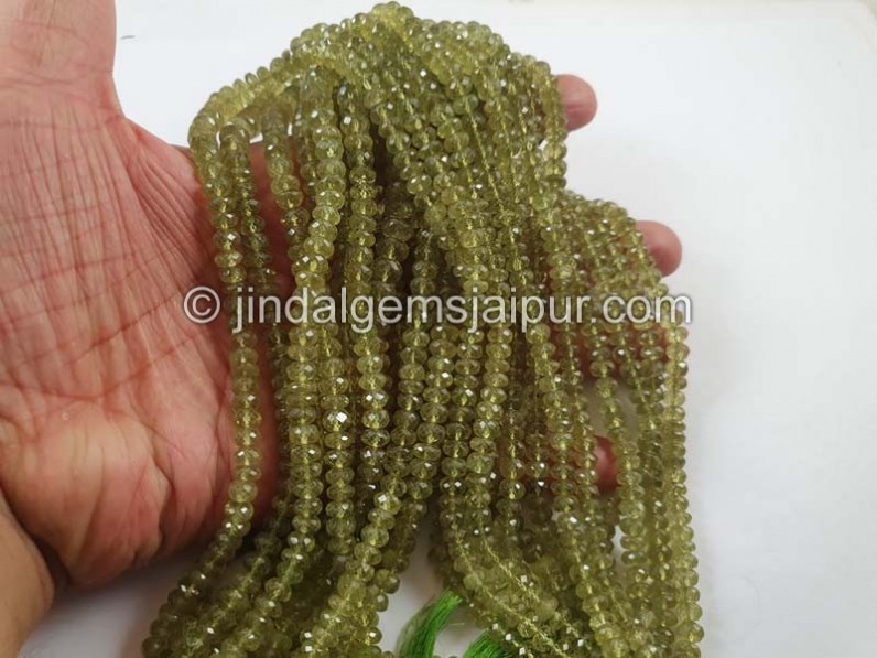 Grossular Garnet Faceted Roundelle Beads