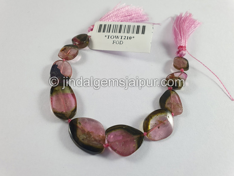 Watermelon Tourmaline Smooth Slices Beads