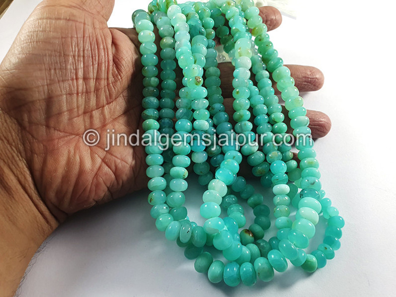 Blue Opal Peruvian Smooth Roundelle Shape Big Beads