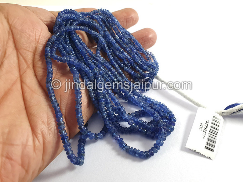 Blue Sapphire Burma Smooth Roundelle Shape Beads