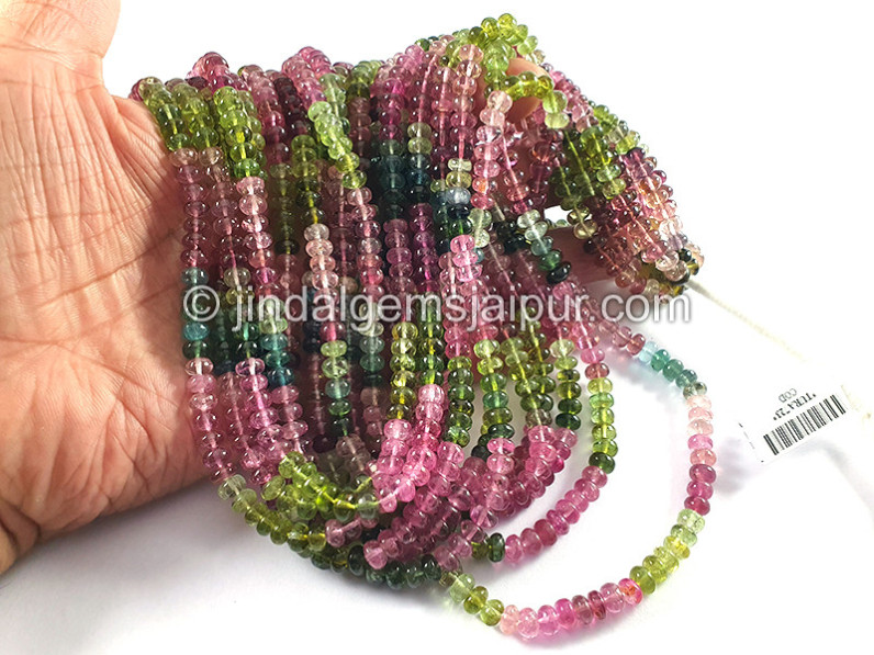 Tourmaline Smooth Roundelle Shape Beads