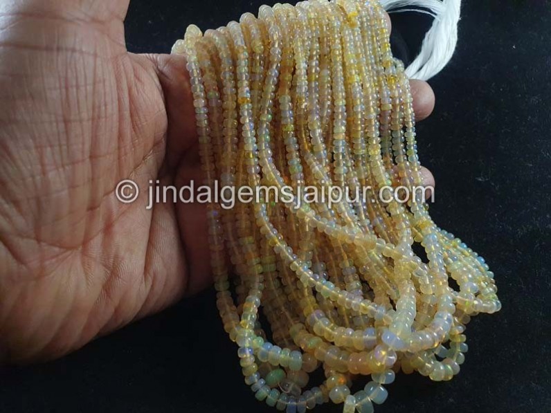 Yellow Ethiopian Opal Smooth Roundelle Beads