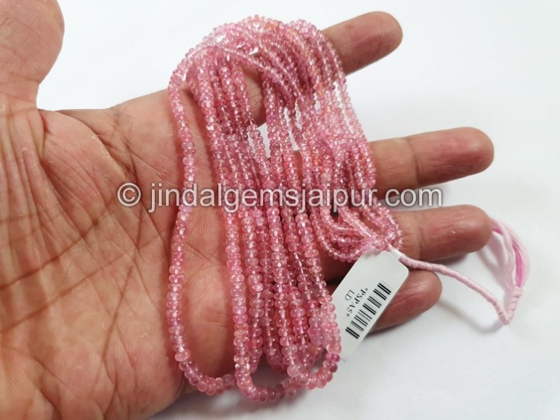 Pink Spinel Smooth Roundelle Beads