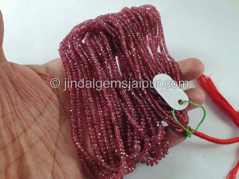 Red Spinel Faceted Roundelle Beads