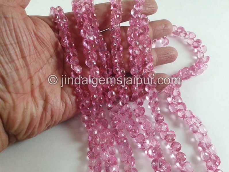 Pink Topaz Faceted Onion Beads