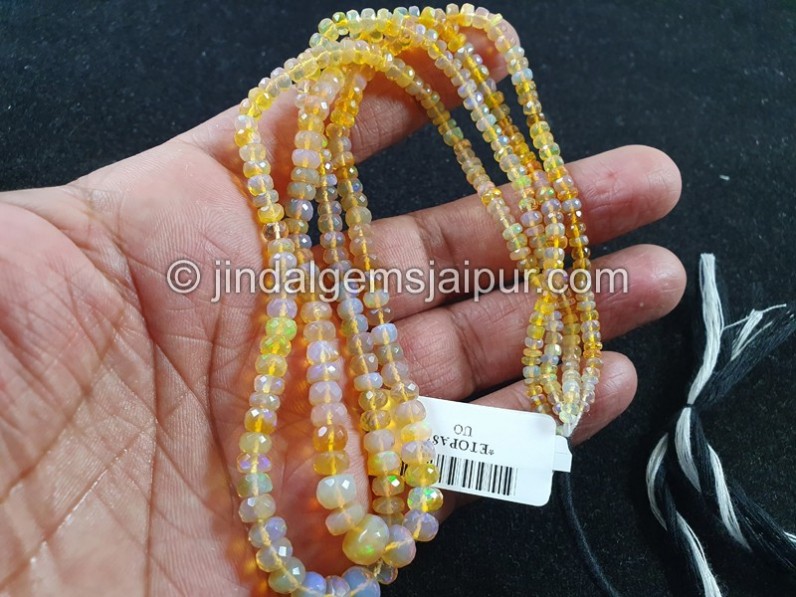 Orange Ethiopian Faceted Roundelle Beads