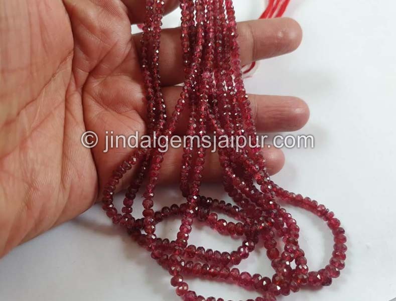 Red Spinel Faceted Roundelle Beads