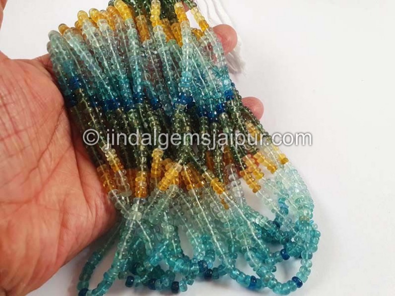 Multi Apatite Smooth Roundelle Beads