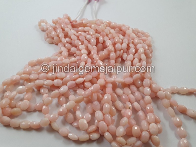 Pink Opal Faceted Oval Beads