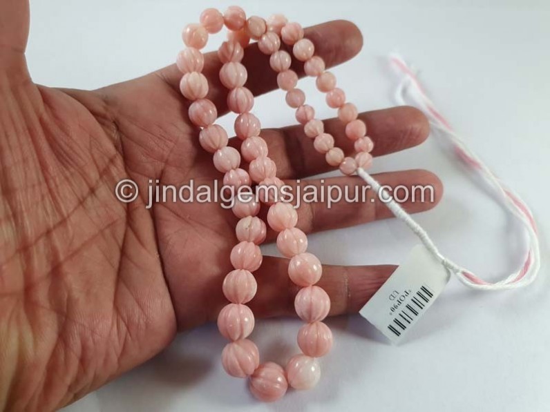 Pink Opal Carving Ball Beads