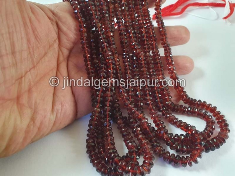 Garnet Faceted Roundelle Beads