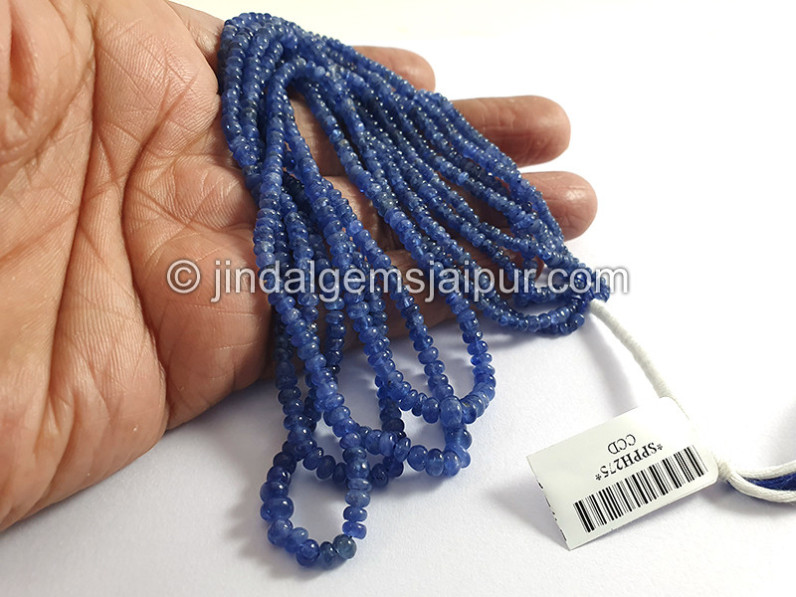 Blue Sapphire Burma Smooth Roundelle Shape Beads