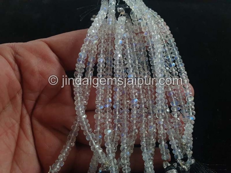 Rainbow Moonstone Faceted Roundelle Shape Beads