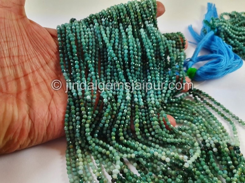 Grandidierite Shaded Faceted Round Beads