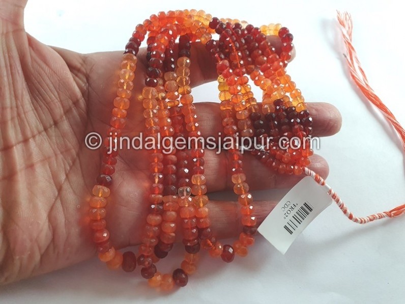 Fire Opal Big Faceted Roundelle Beads