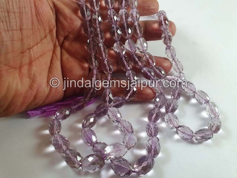 Pink Amethyst Faceted Barrel Beads