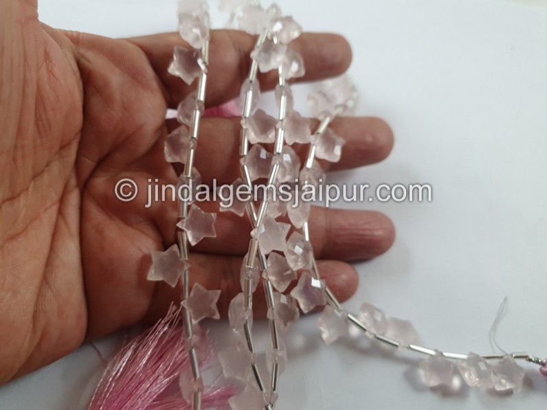 Rose Quartz Faceted Star Beads