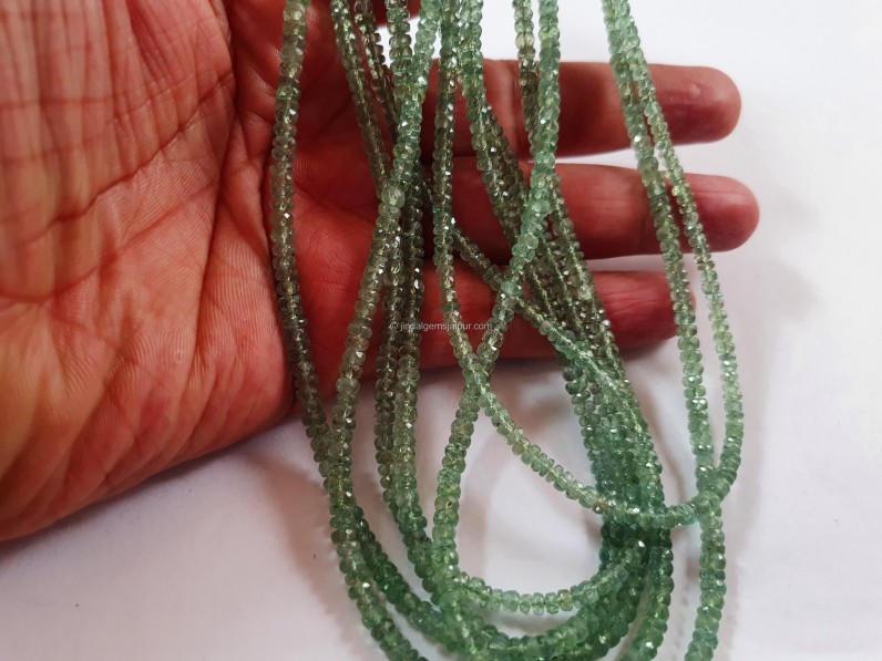 Mint Kyanite Faceted Roundelle Beads