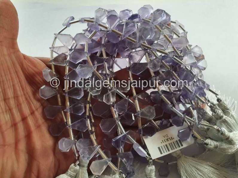 Yttrium Purple Fluorite Faceted Flat Fancy Beads