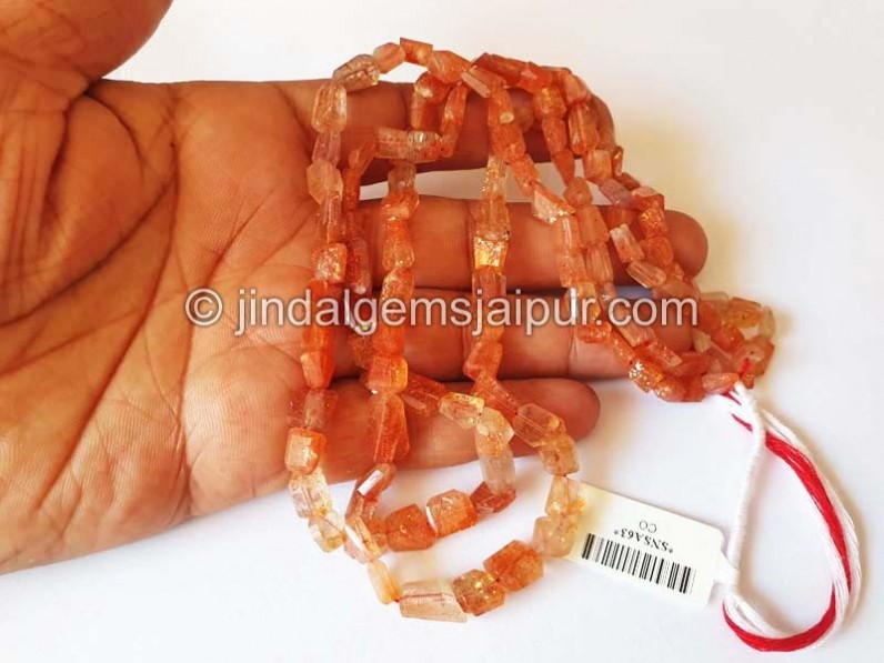 Sunstone Faceted Nugget Shape Beads