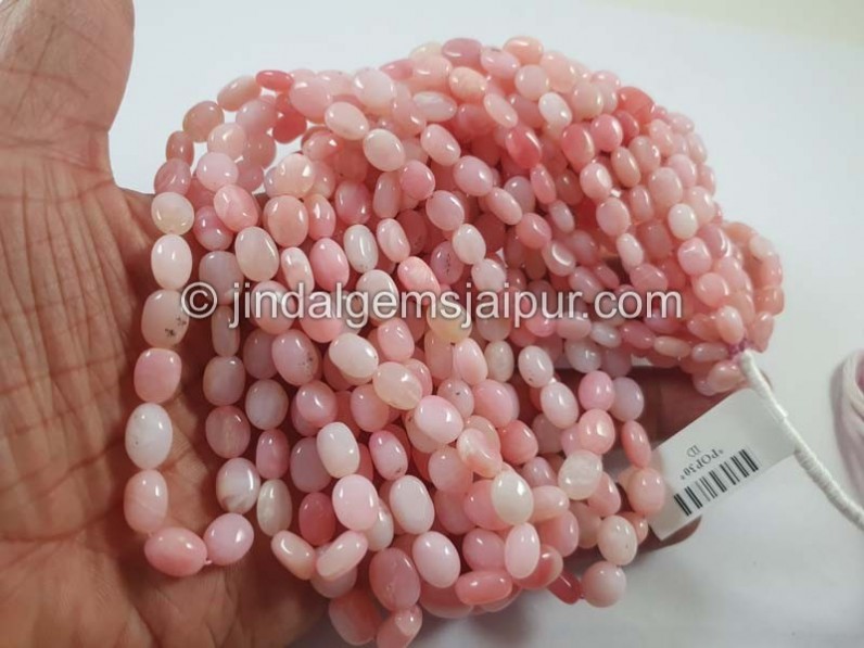 Pink Opal Shaded Smooth Oval Beads