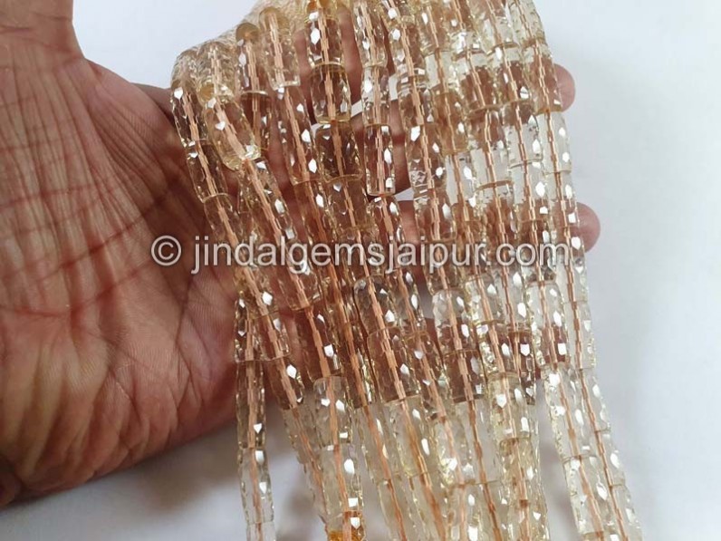 Citrine Concave Cut Pipe Beads