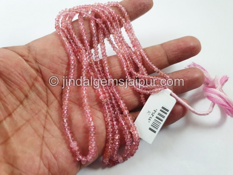 Pink Spinel Smooth Roundelle Beads