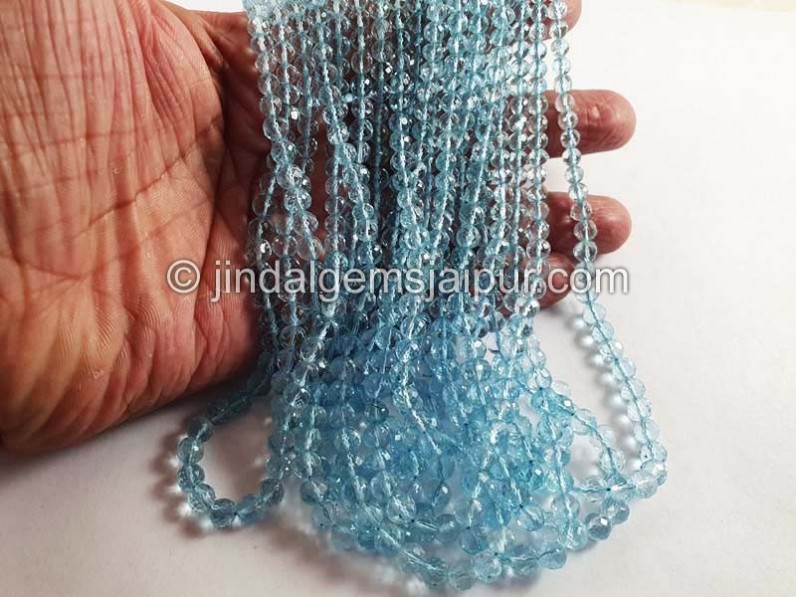 Sky Blue Topaz Faceted Round Beads