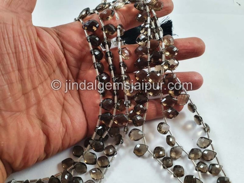 Smoky Quartz Faceted Dolphin Pear Beads