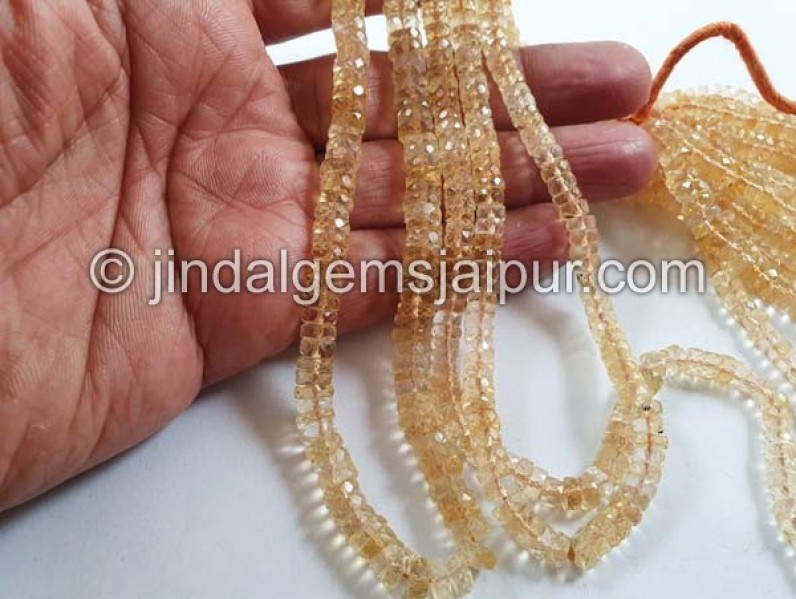 Citrine Faceted Tyre Beads
