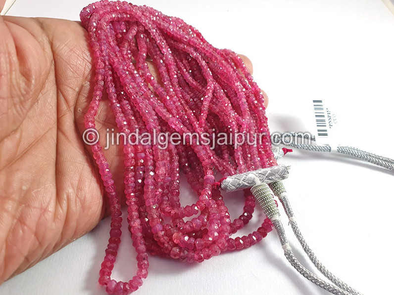 Pink Spinal Shaded Faceted Roundelle Shape Beads