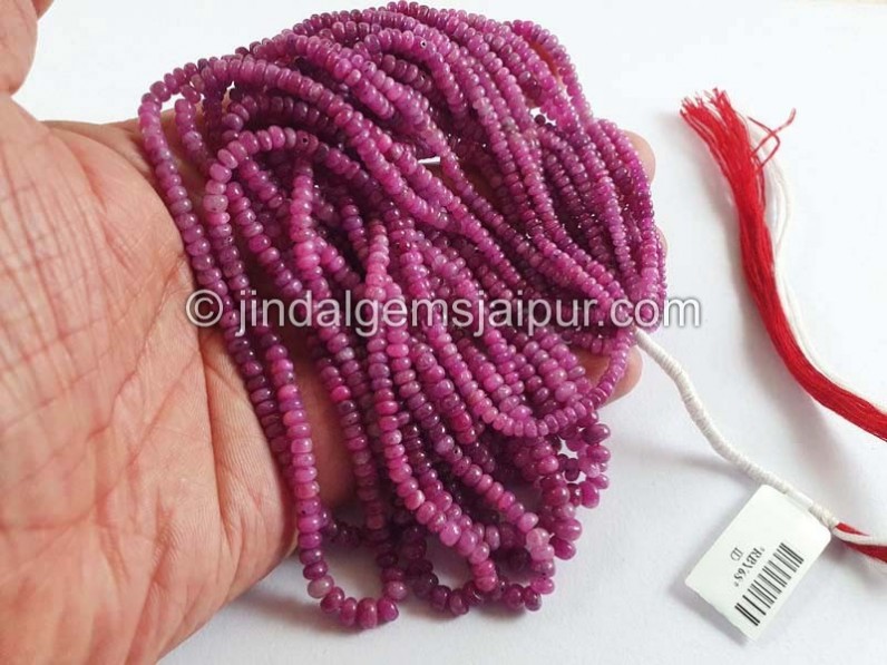 Ruby Natural Smooth Roundelle Beads