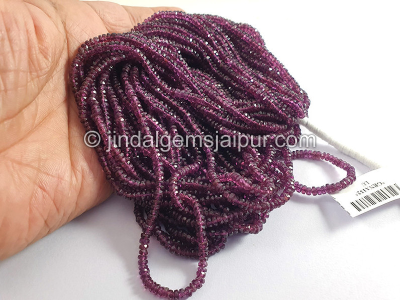 Rhodolite Garnet Faceted Roundelle Shape Beads