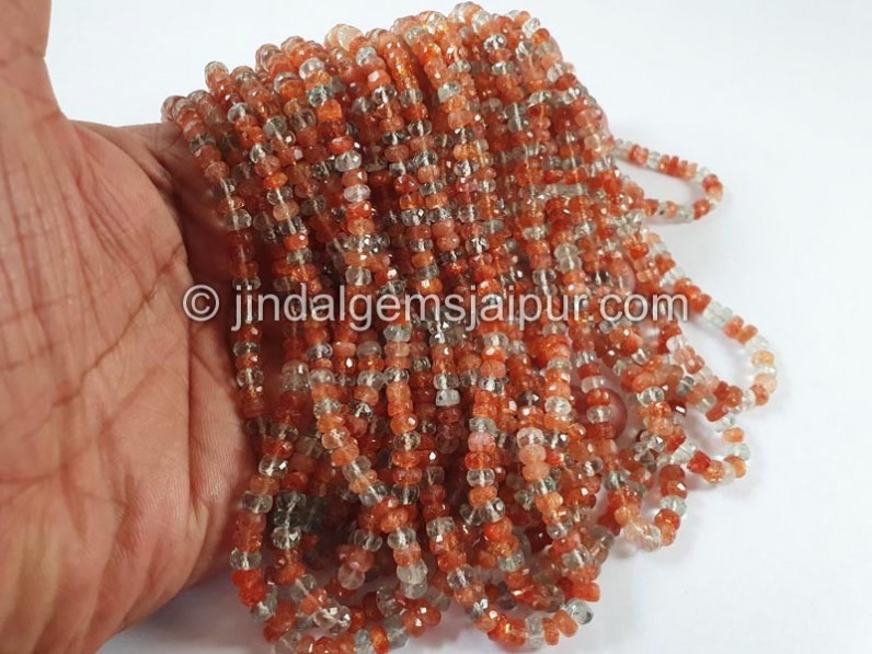 Sunstone Faceted Roundelle Beads