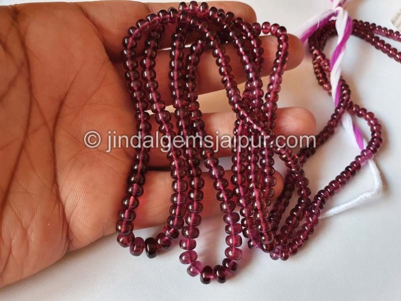 Rhodolite Garnet Far Smooth Roundelle Beads