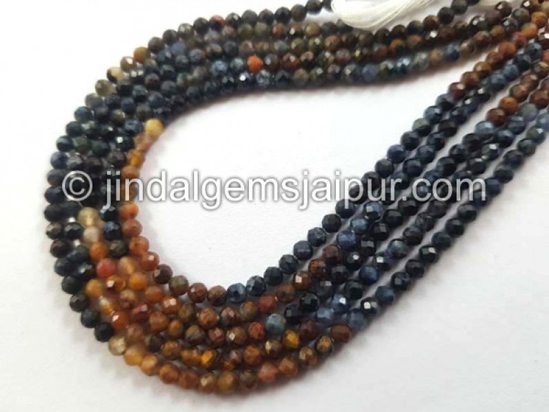 Faceted Roundelle Pietersite Beads