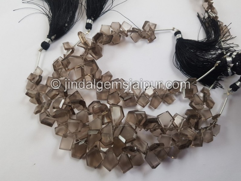 Smoky Flat Slice Cut Beads