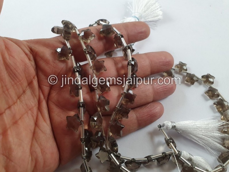 Smoky Faceted Star Beads