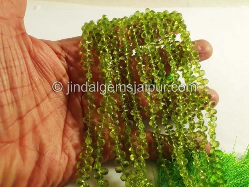 Peridot Faceted Drops Shape Beads