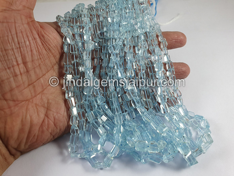 Sky Blue Topaz Faceted Nuggets Shape Beads