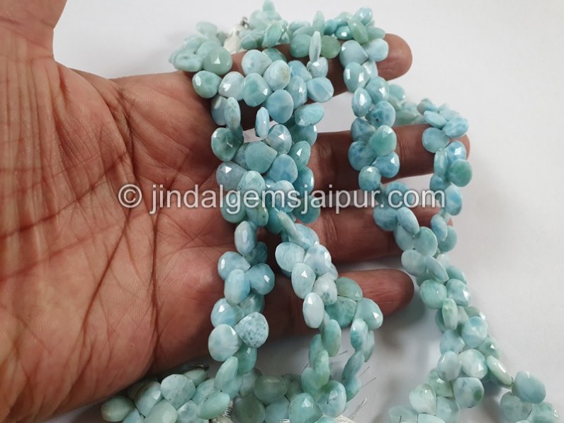 Larimar Faceted Heart Beads