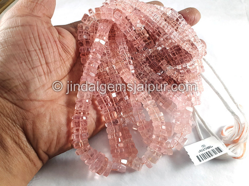 Peach Morganite Step Cut Bolt Shape Beads