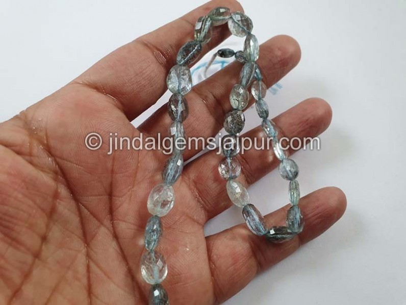 Moss Aquamarine Faceted Oval Beads