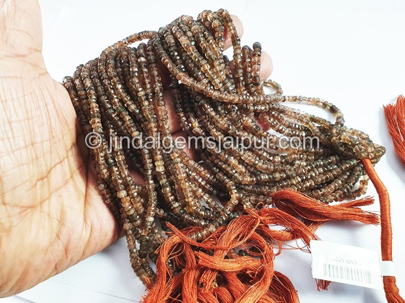 Andalusite Faceted Roundelle Shape Beads