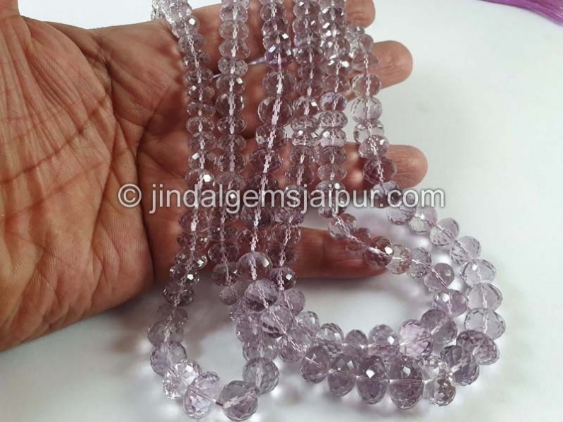 Pink Amethyst Concave Cut Roundelle Beads