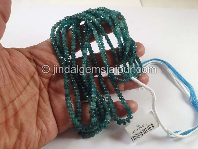 Grandidierite Faceted Roundelle Beads