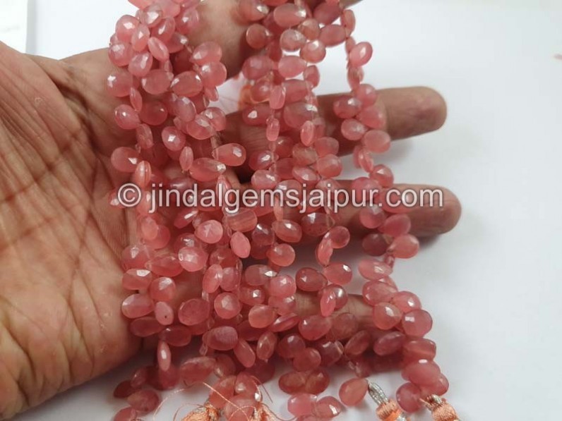 Rhodochrosite Faceted Pear Shape Beads